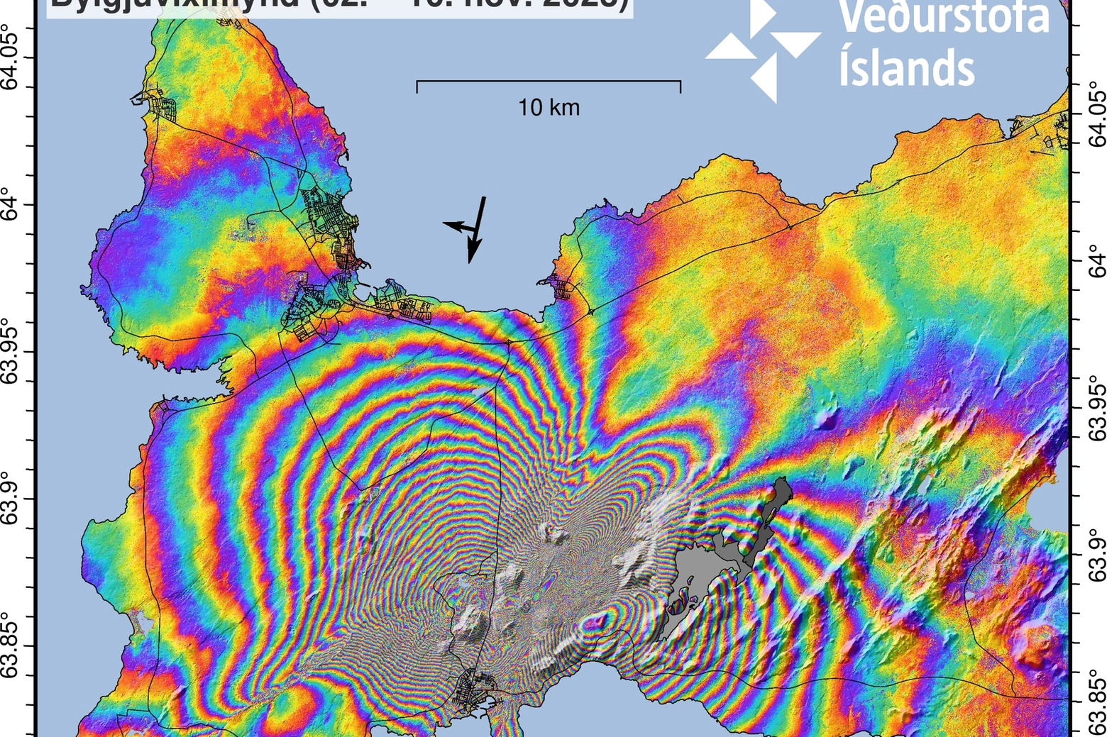 Le immagini radar del vulcano registrate dalla costellazione Cosmo-SkyMed
