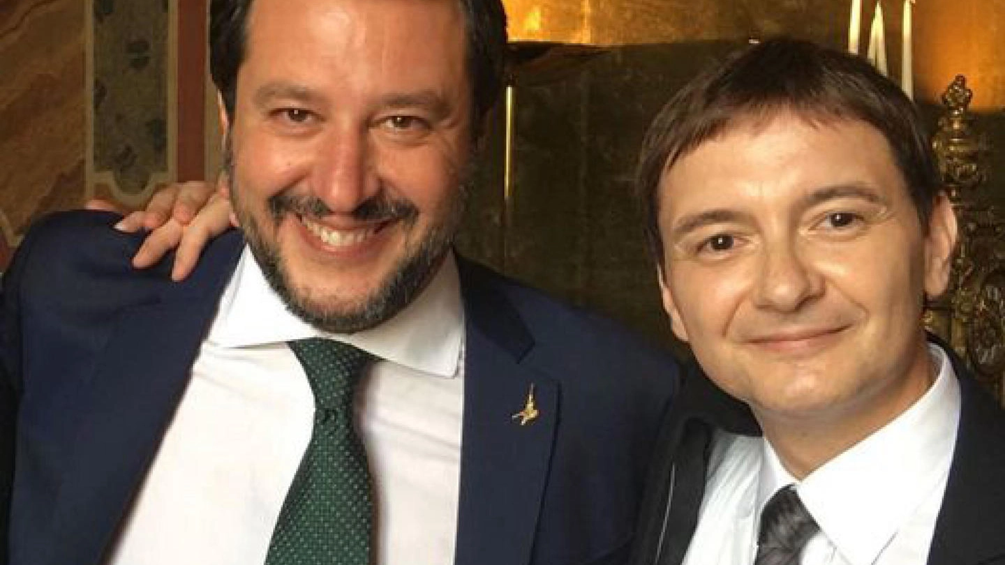 Matteo Salvini e Luca Morisi (Ansa)