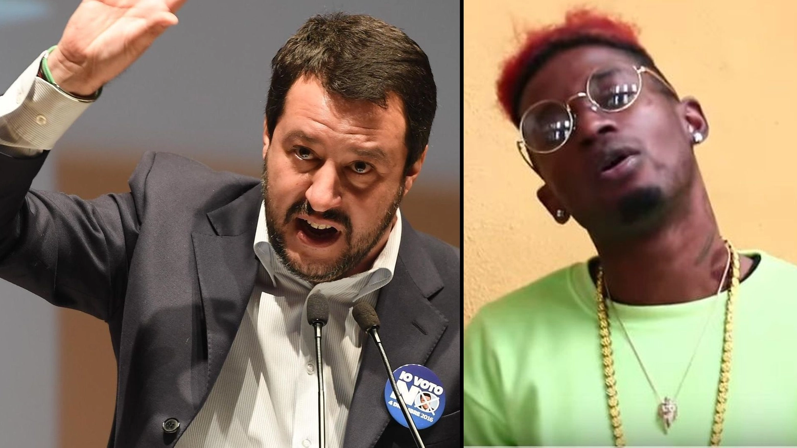 Matteo Salvini e il rapper Bello Figo