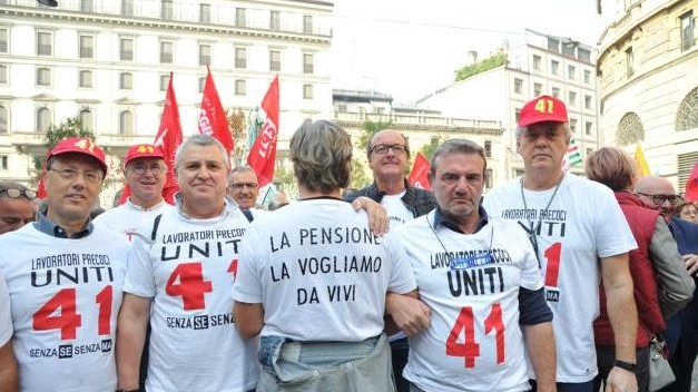 Una manifestazione sulle pensioni