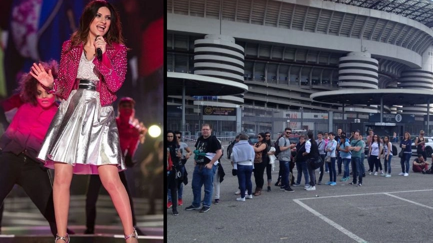 Laura Pausini sul palco e le code allo stadio San Siro di Milano