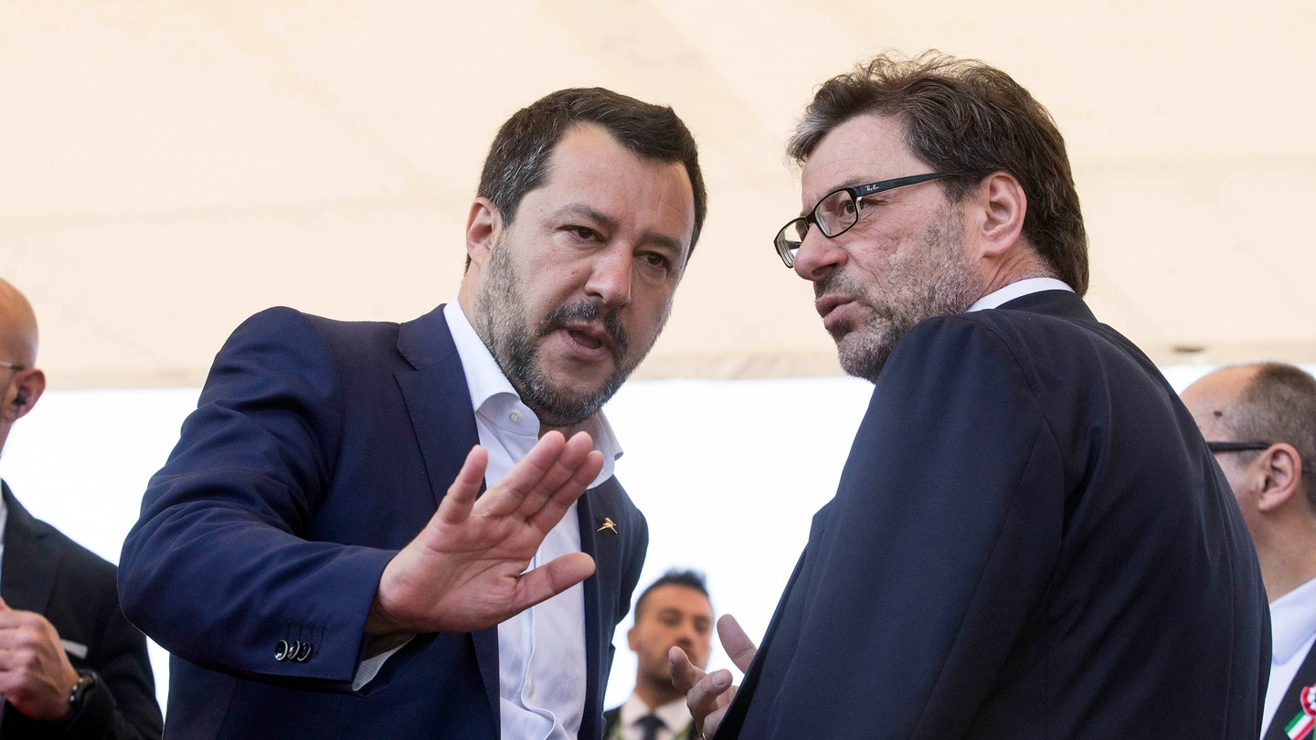Matteo Salvini e Giancarlo Giorgetti (ImagoE)