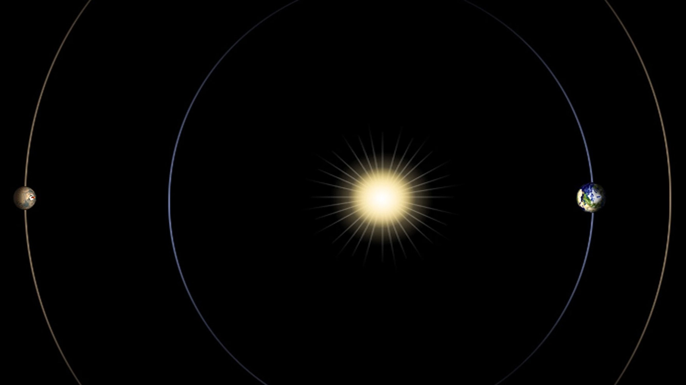 La congiunzione tra Marte e il Sole (Foto: NASA/JPL-Caltech)