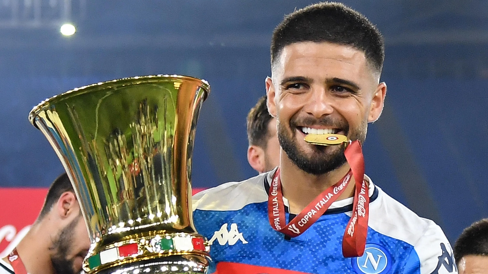 Lorenzo Insigne festeggia il successo in Coppa Italia (Ansa)