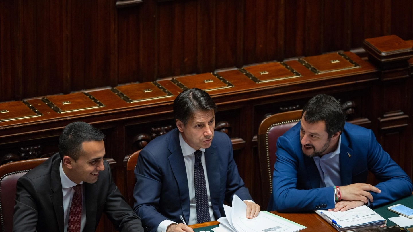 Di Maio, Conte e Salvini (Newpresse)