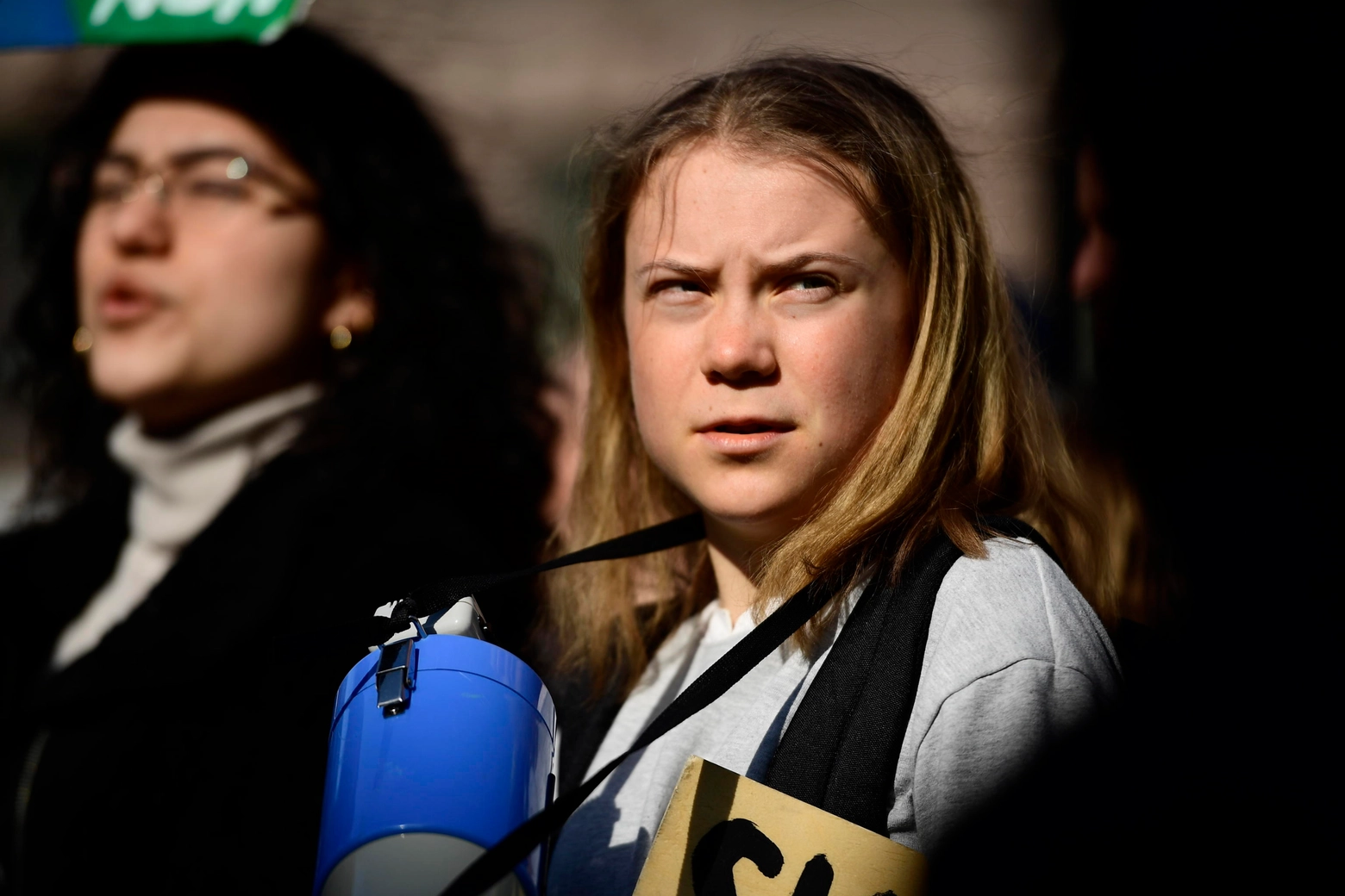 Greta Thunberg a una manifestazione di Fridays for Future, 25 marzo 2022 (Epa)
