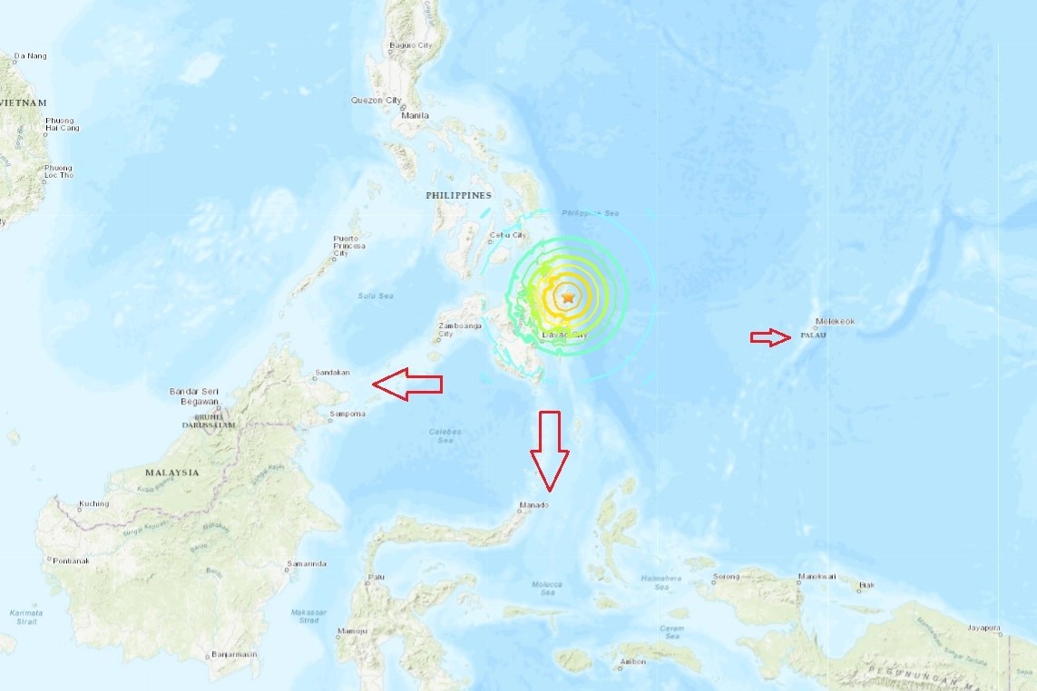 Terremoto nelle Filippine con allerta Tsunami: la mappa Usgs