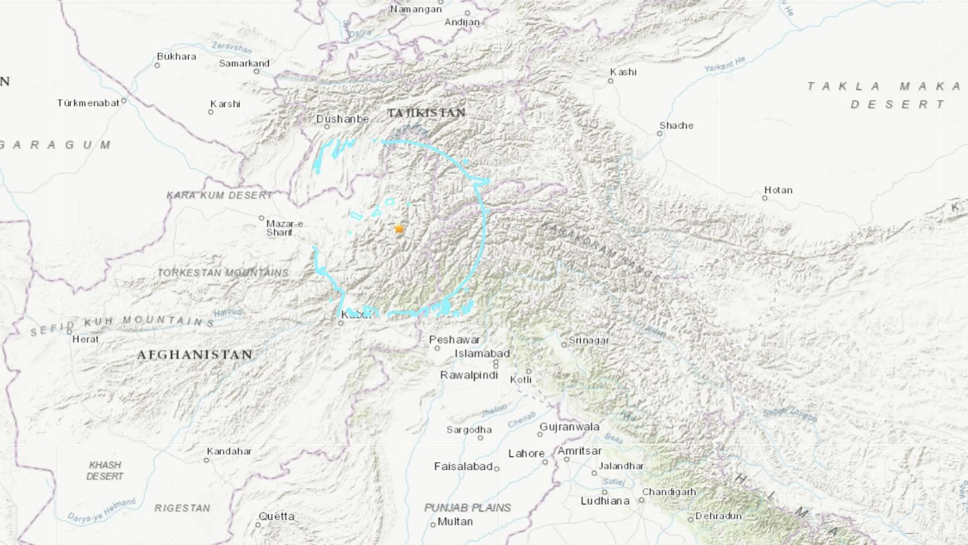 L'epicentro del terremoto in Afghanistan, al confine con il Pakistan, secondo la stima dell'Usgs
