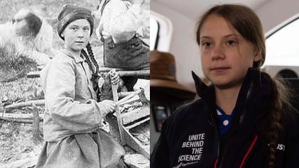 La somiglianza tra la giovane nella foto dell'università di Washington e Greta Thunberg