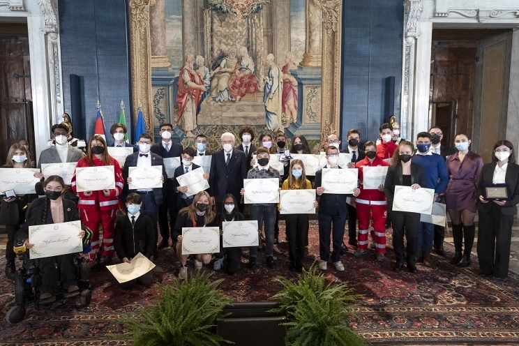 La premiazione dello scorso anno con il presidente Mattarella (fonte: Quirinale)