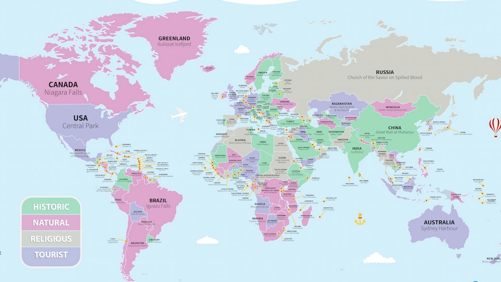 La mappa delle attrazioni globali di VoucherCloud