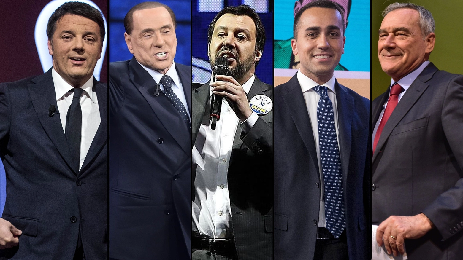 Renzi, Berlusconi, Salvini, Di Maio
