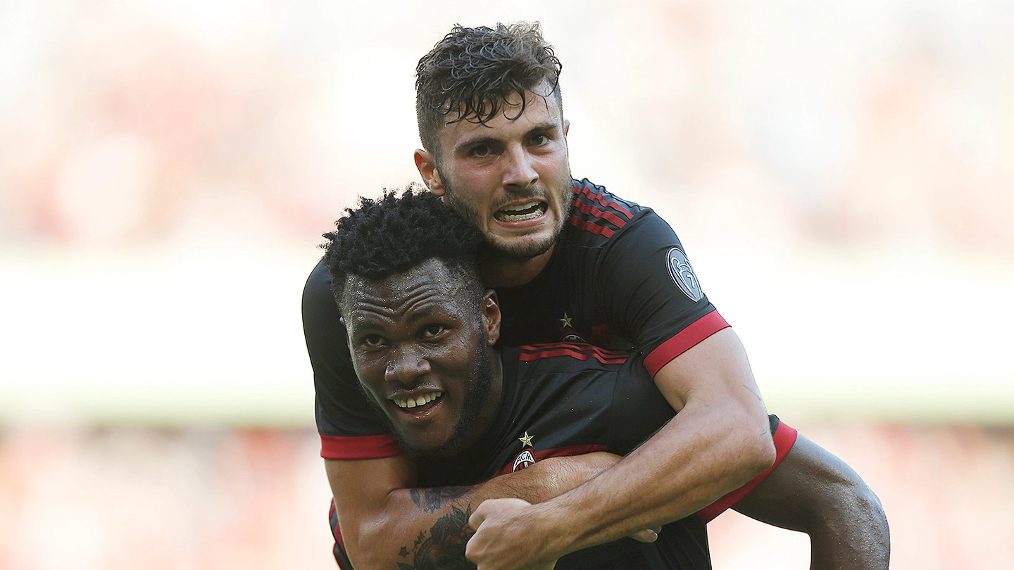 Kessié esulta dopo il gol nell'amichevole Milan-Bayern Monaco (Lapresse)