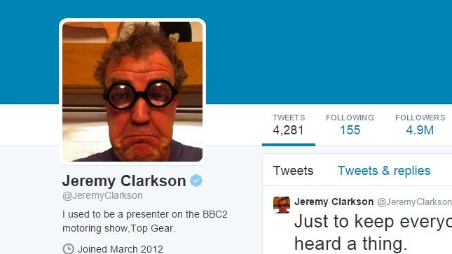 Jeremy Clarkson su Twitter 