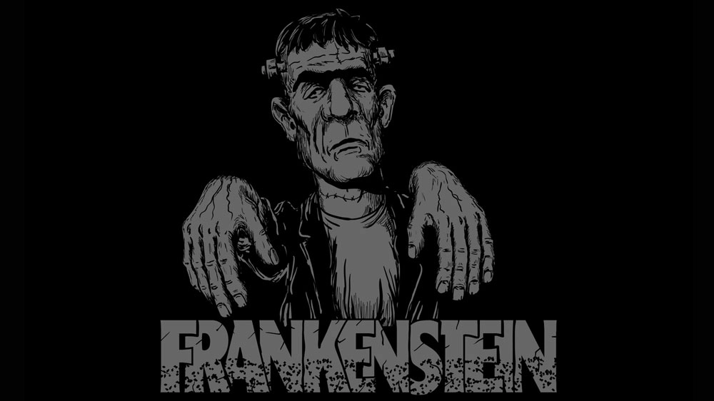 Un disegno ispirato al mostro di Frankenstein