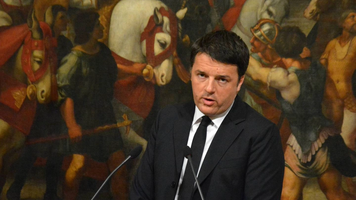 Matteo Renzi dopo il duplice attacco a Bruxelles (Olycom)