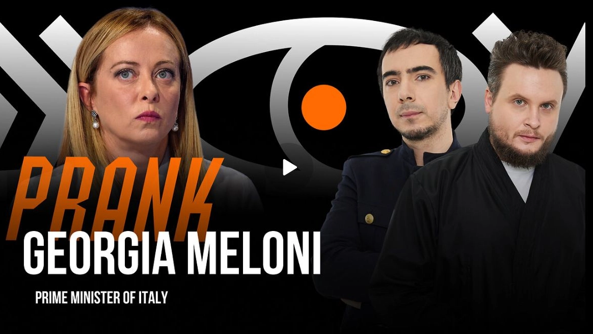 Giorgia Meloni vittima di uno scherzo telefonico del duo comico russo Vovan e Lexus (piattaforma Rumble)