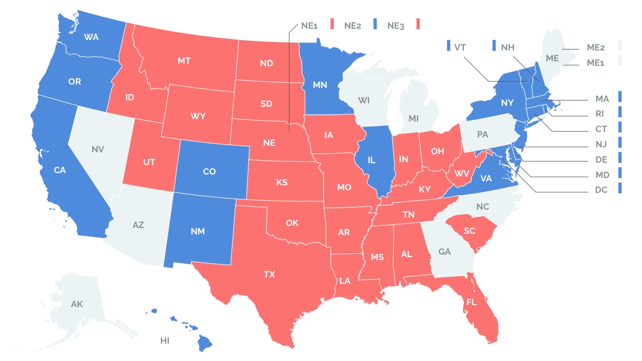 Elezioni Usa 2020, la mappa