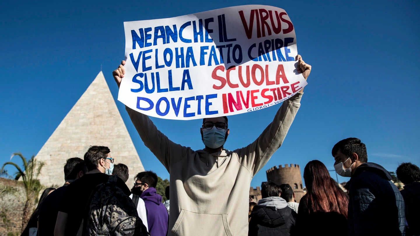 Manifestazione degli studenti a Roma