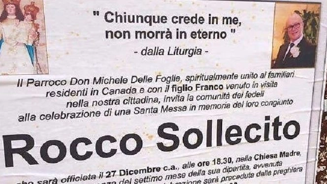 Il manifesto per il boss Rocco Sollecito (Twitter)