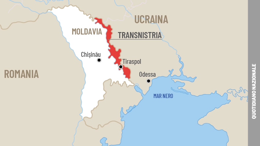 La mappa di Moldavia e Transnistria