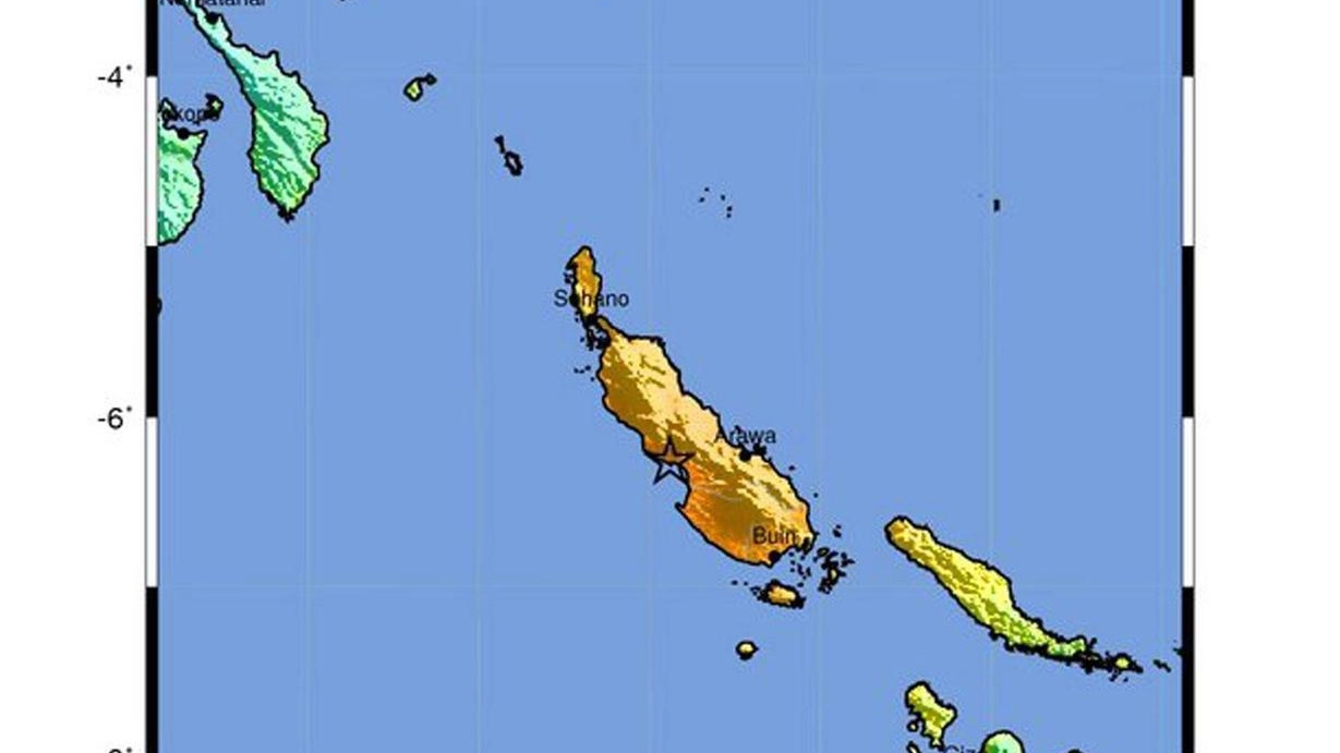 Scossa di magnitudo 8 vicino all'isola di Boungaville (Ansa)