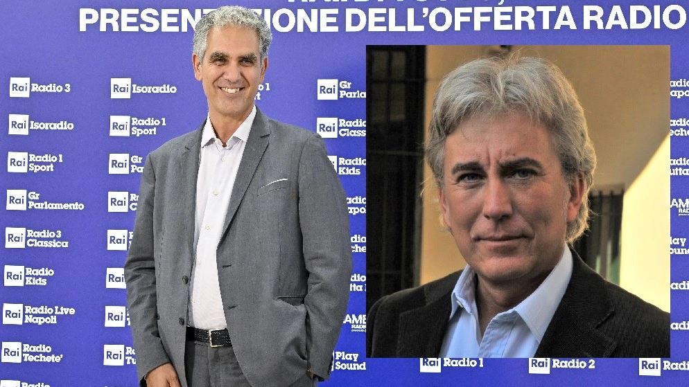 Marcello Foa conduce 'Giù la maschera' su Radio 1. Massimo Citro della Riva (a destra) ospite