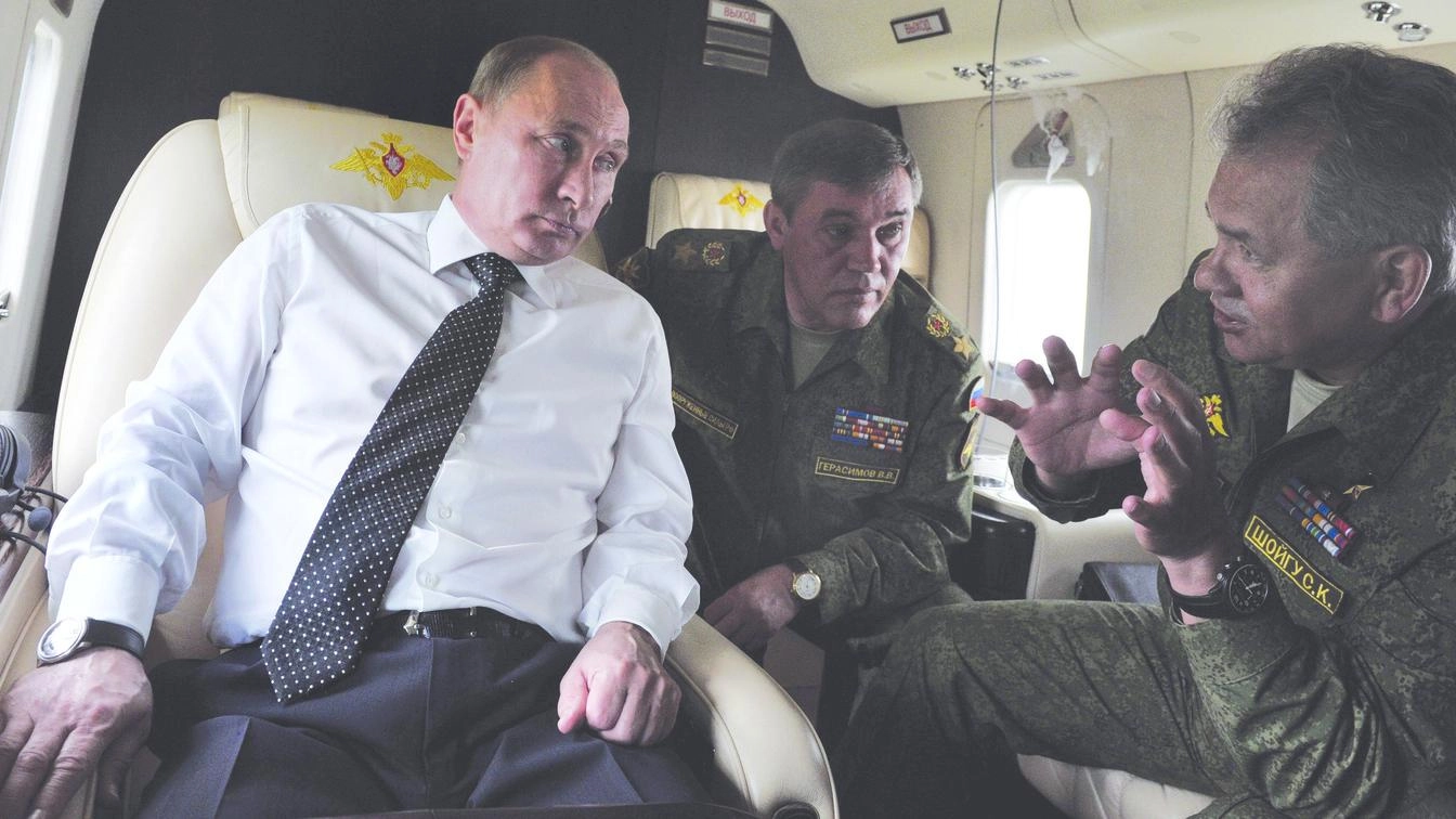 Putin sull’aereo presidenziale (Ansa, Reuters)