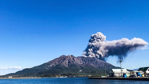 Il vulcano Sakurajima in Giappone (Foto d'archivio)