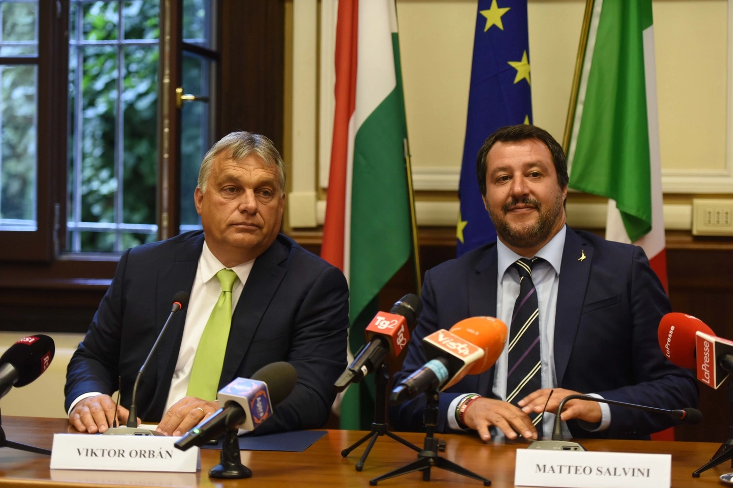 Viktor Orban e Matteo Salvini (Imagoeconomica)