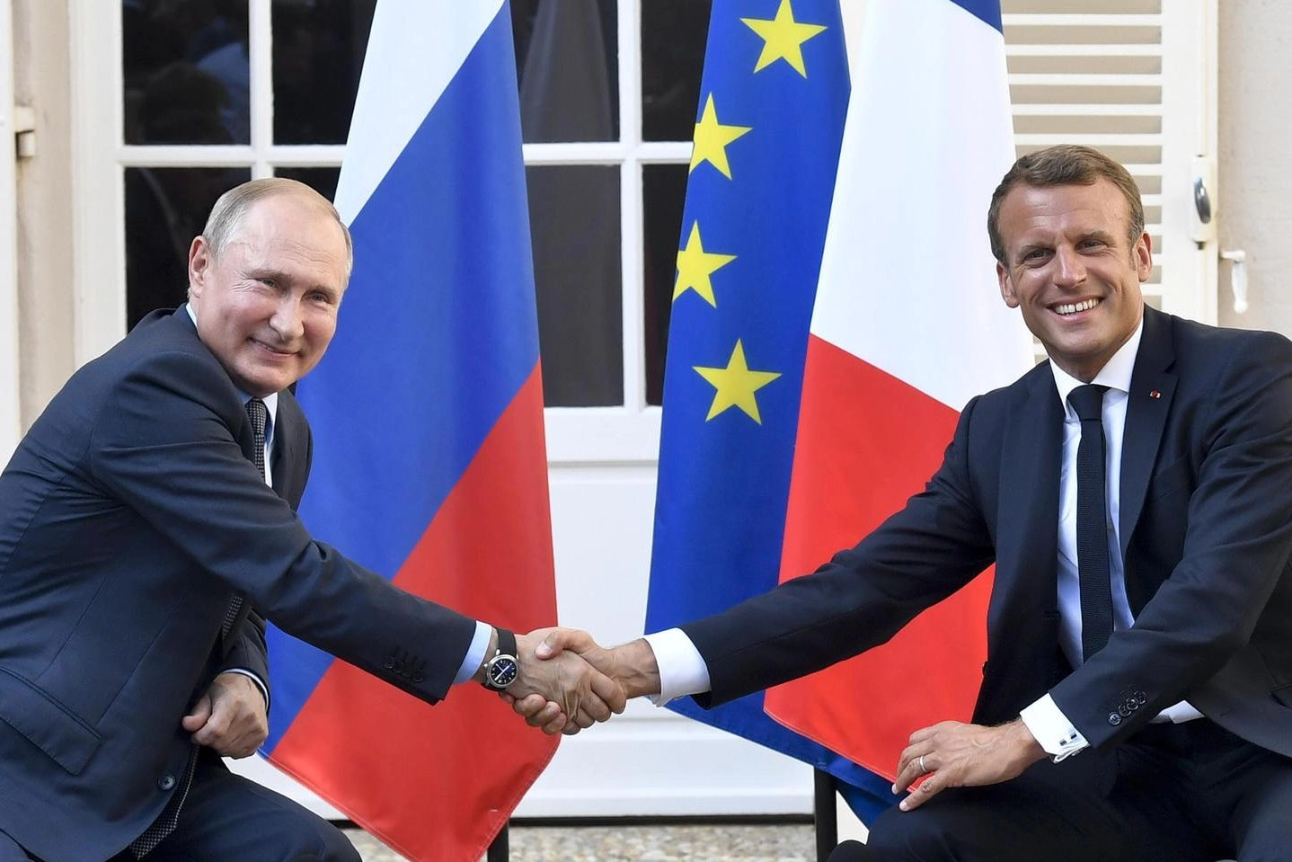 Putin e Macron (Epa Ansa)