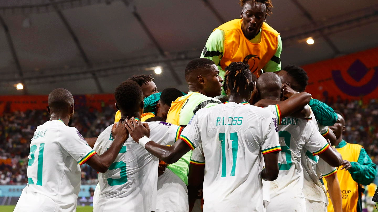 L'esultanza dei giocatori del Senegal