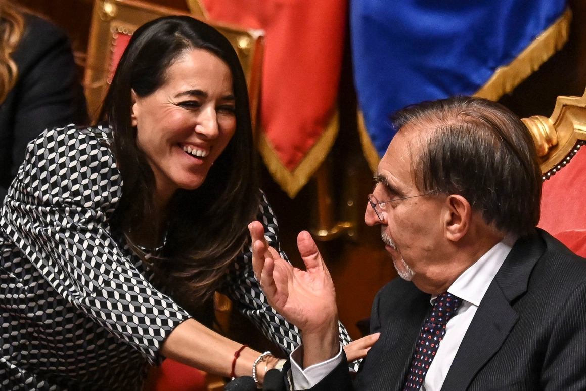 Lucia Ronzulli con il presidente del Senato Ignazio La Russa (Imagoeconomica)