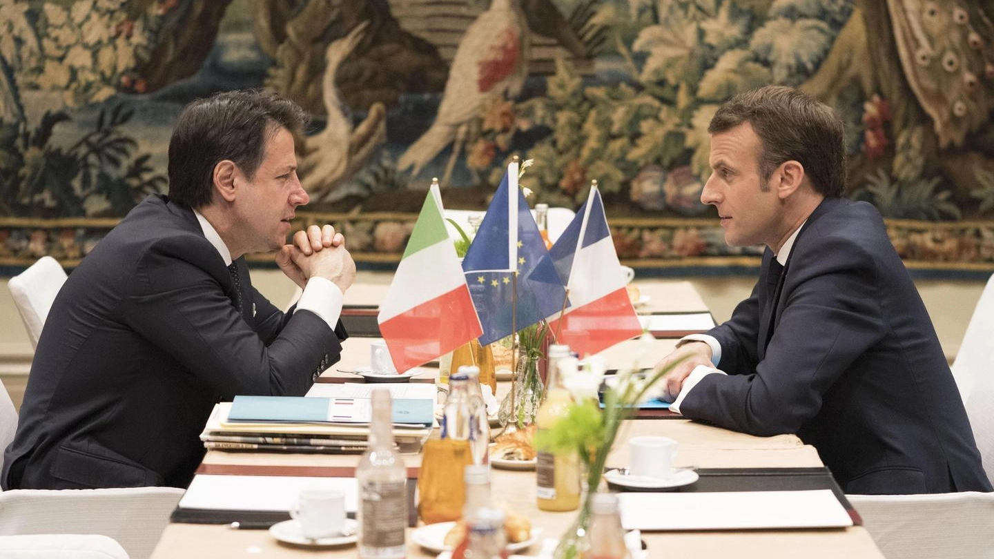 Bilaterale Italia-Francia: il premier Conte e il presidente Macron (Ansa / Palazzo Chigi)