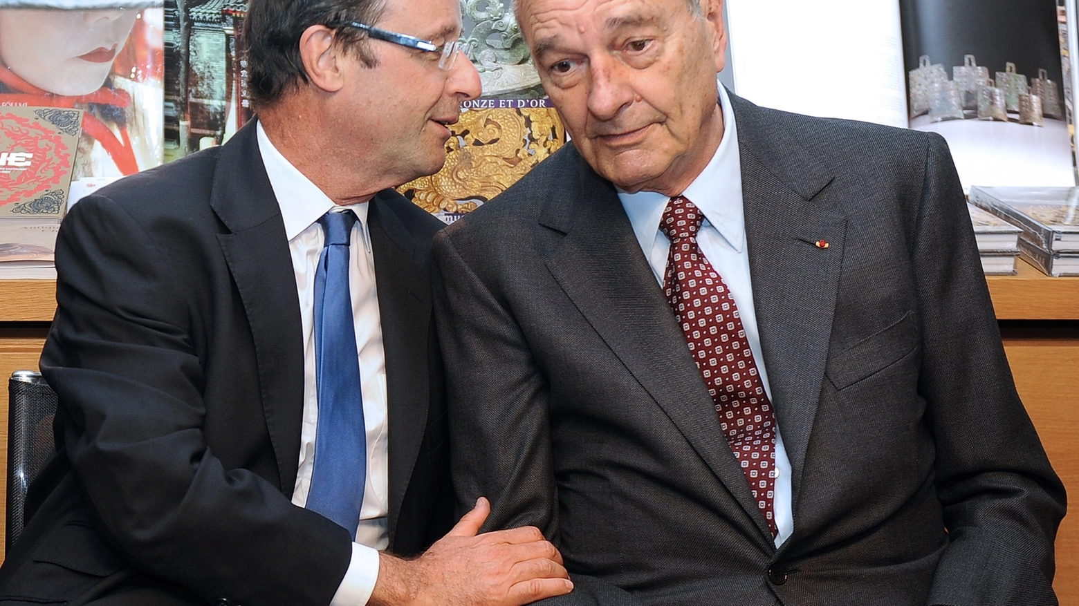 Francois Hollande e Jacques Chirac (AFP)