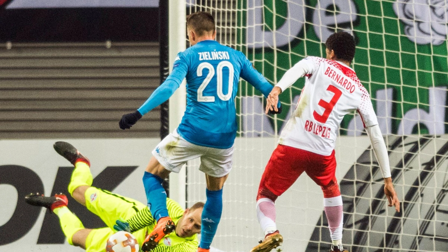 Il gol del momentaneo 1-0 siglato da Zielinski