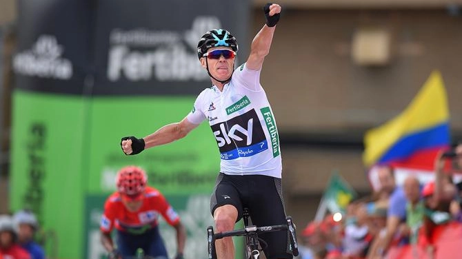 Seconda vittoria in carriera alla Vuelta per Froome, ancora a Peña Cabarga (Tim De Waele)