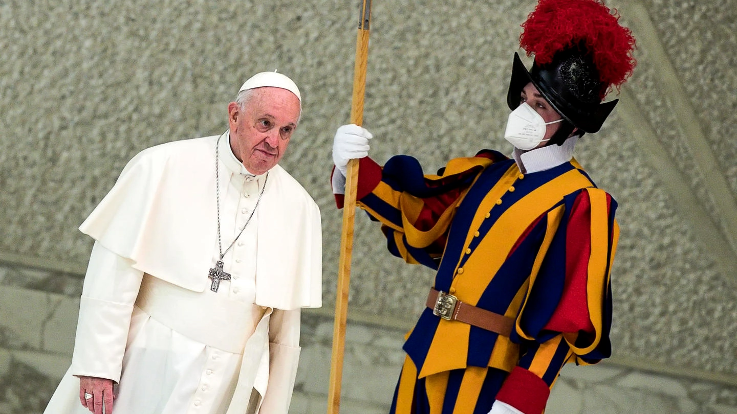 Papa Francesco durante l'udienza del 30 aprile (Ansa)