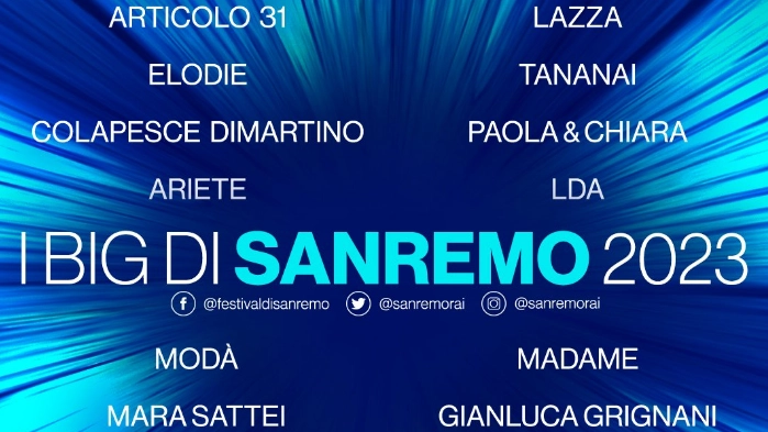 Sanremo 2023, la lista dei big