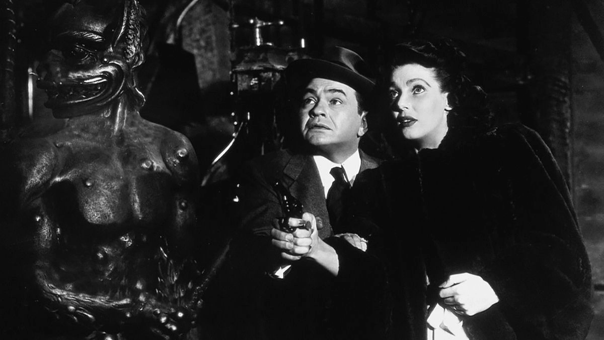 Edward G. Robinson e Loretta Young nel film di Orson Welles Lo straniero
