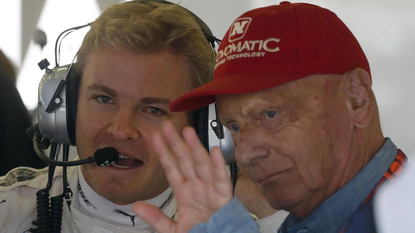 Niki Lauda con Nico Rosberg (Ansa)