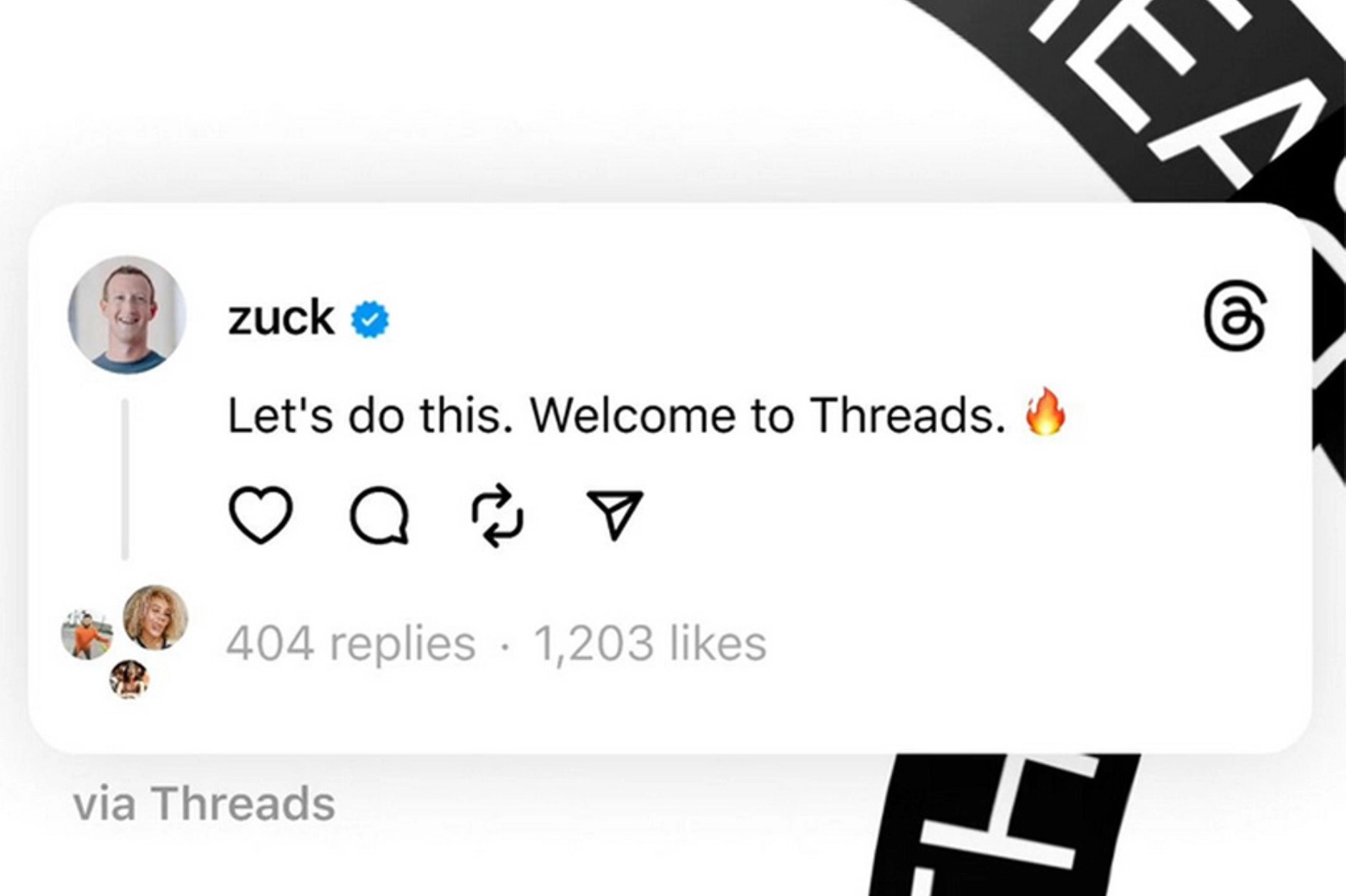 Il primo post di Mark Zuckerberg sul nuovo social Threads