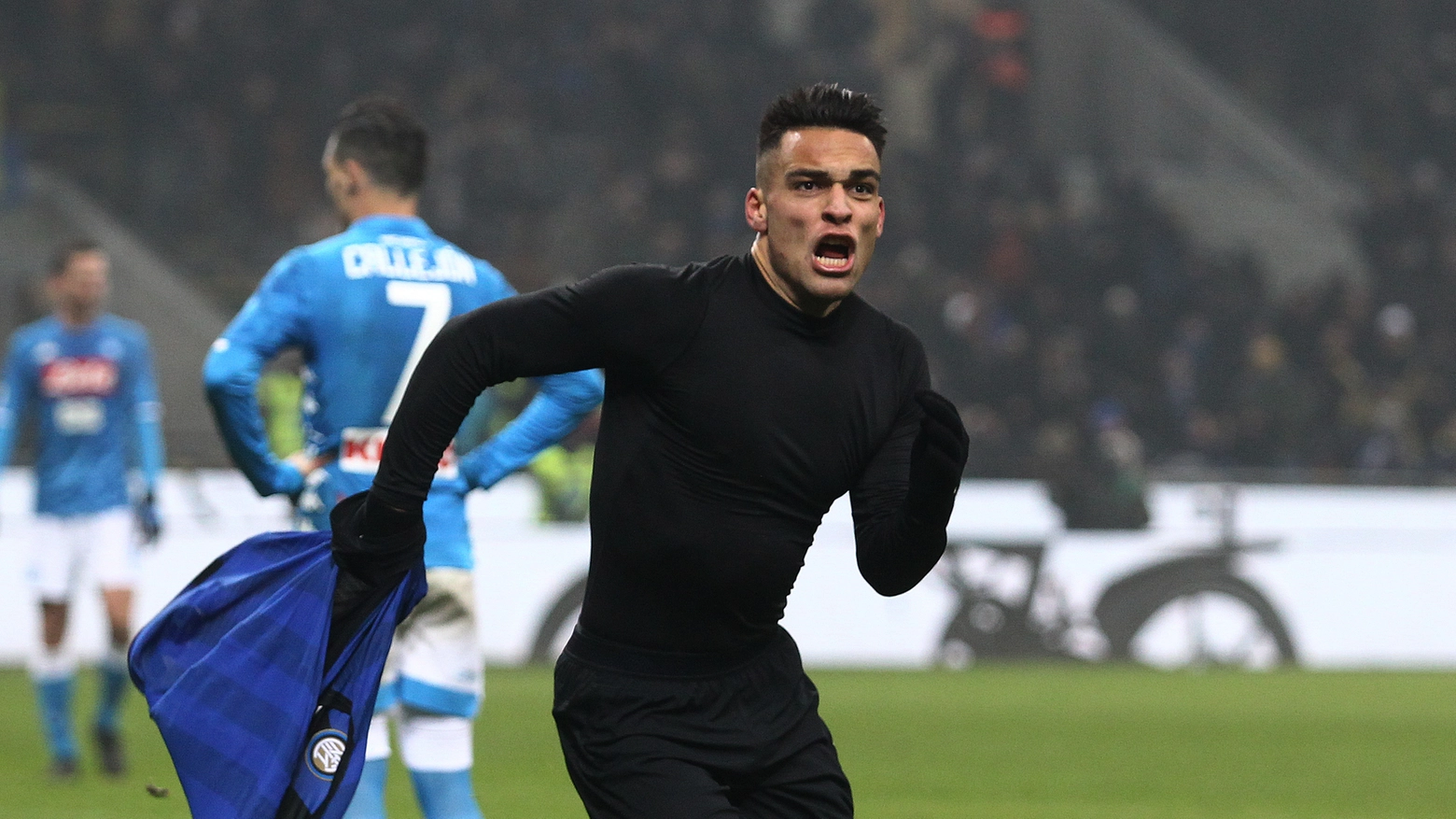 Inter-Napoli, l'esultanza di Lautaro Martinez