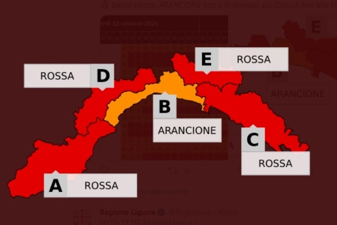 Allerta rossa in Liguria
