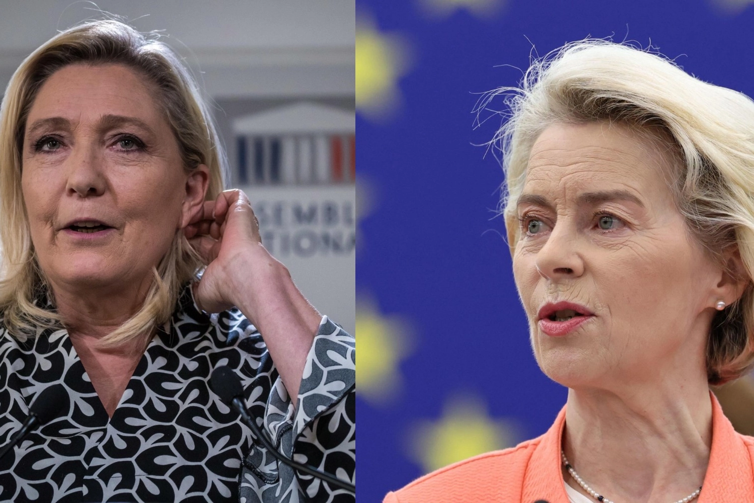 Marine Le Pen e Ursula von der Leyen
