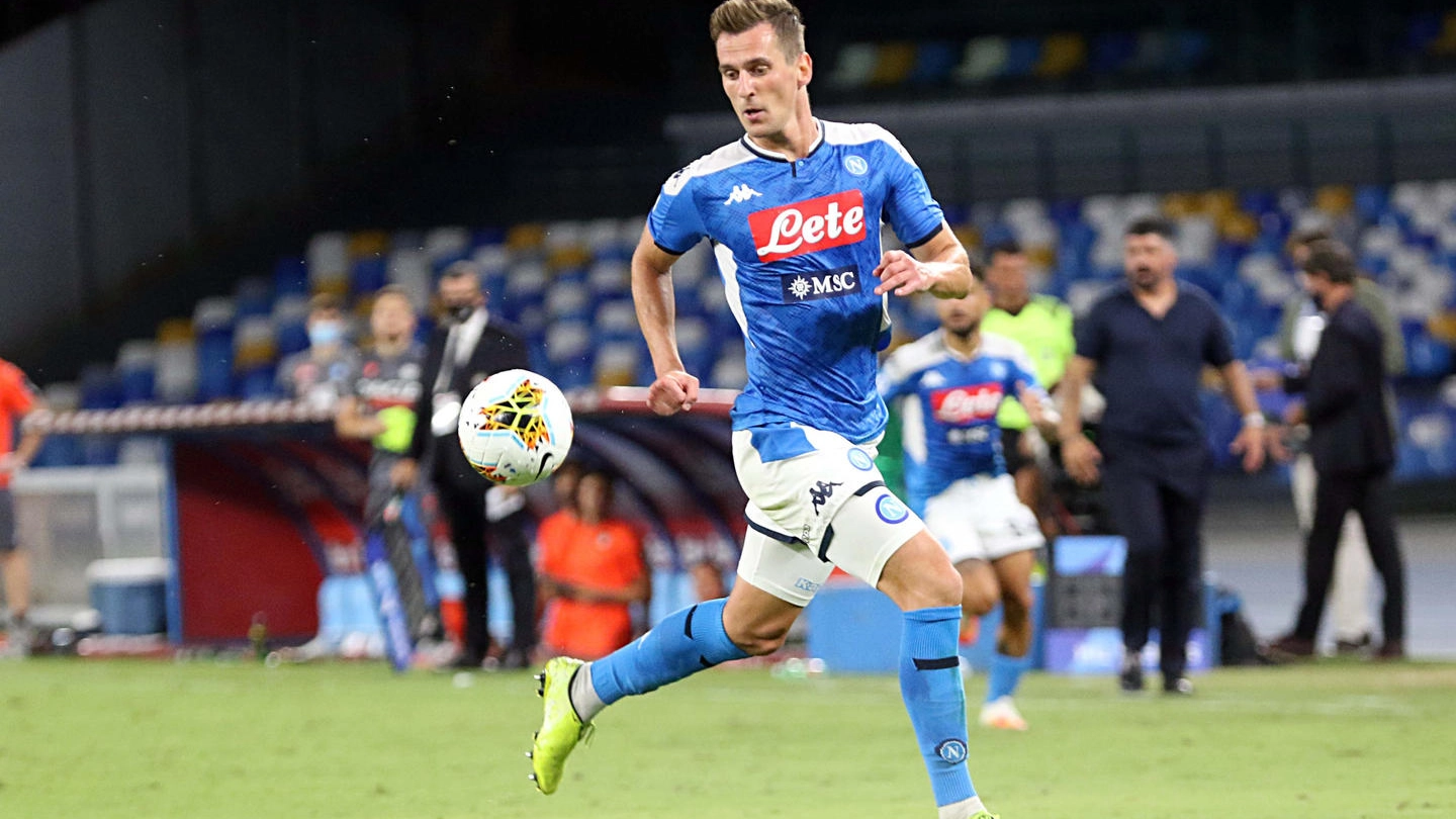 Napoli-Udinese 2-1, Arkadius Milik ha siglato il gol del pareggio (Ansa)