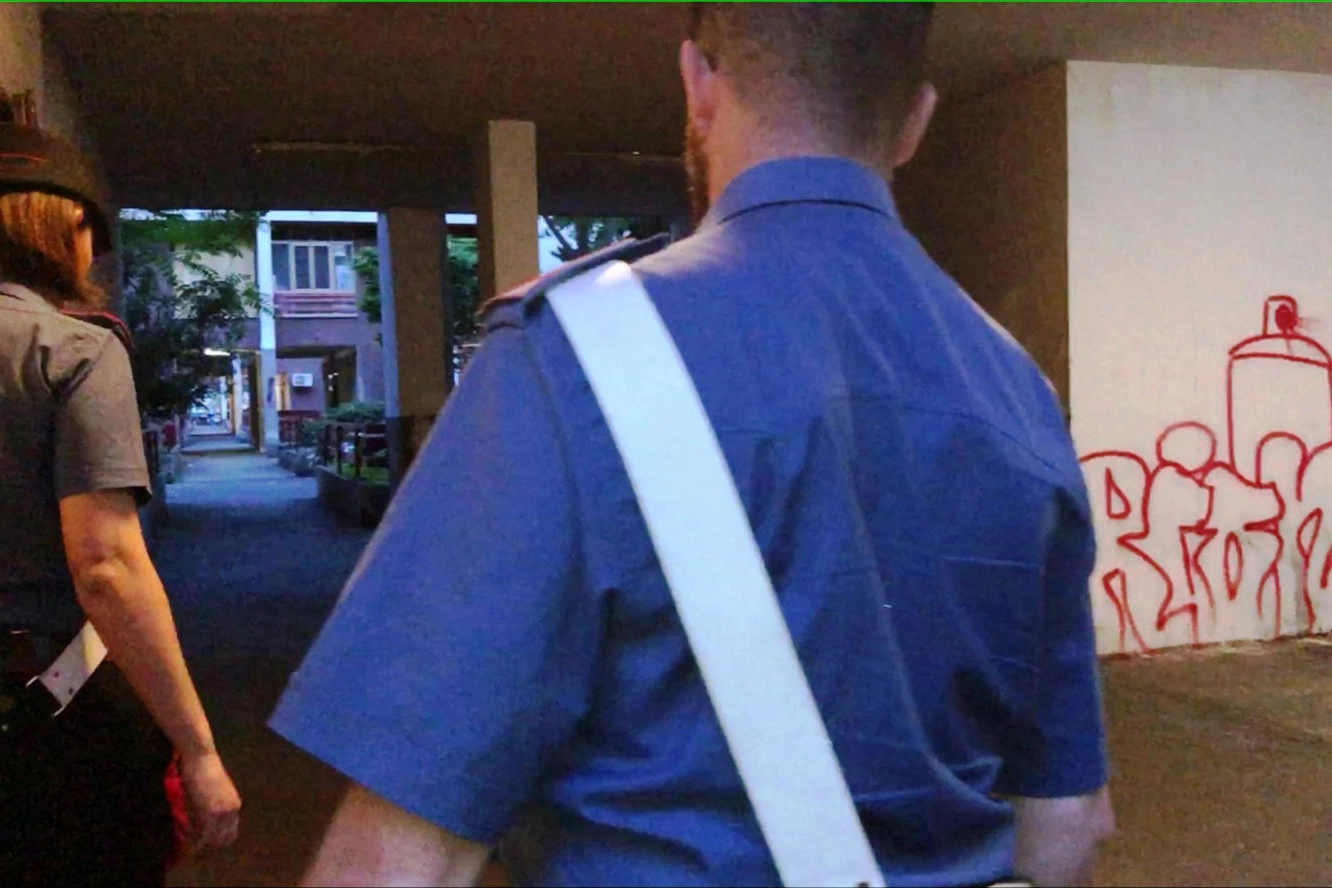 Un fermo immagine tratto da un video dei carabinieri di Roma