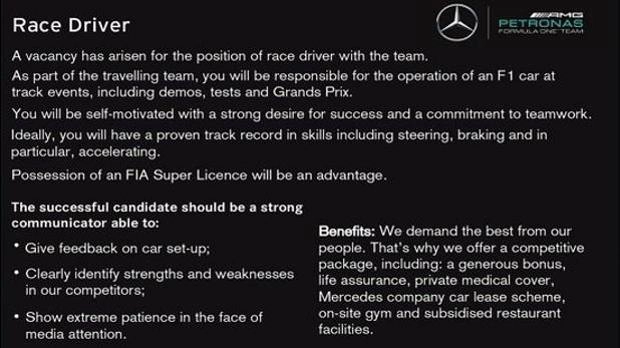 L'annuncio della scuderia Mercedes AMG F1