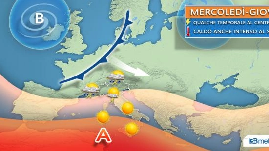 Meteo: mercoledì altri temporali, molto caldo al Sud (3bmeteo)