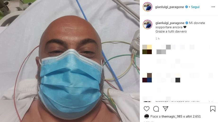 Il post su Instagram di Gianluigi Paragone dopo l'incidente 